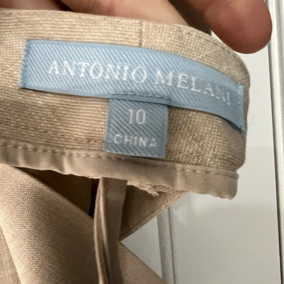 Antonio Melani Tan Linen Suit Jacket and Matching Slacks - Picture 4 of 6